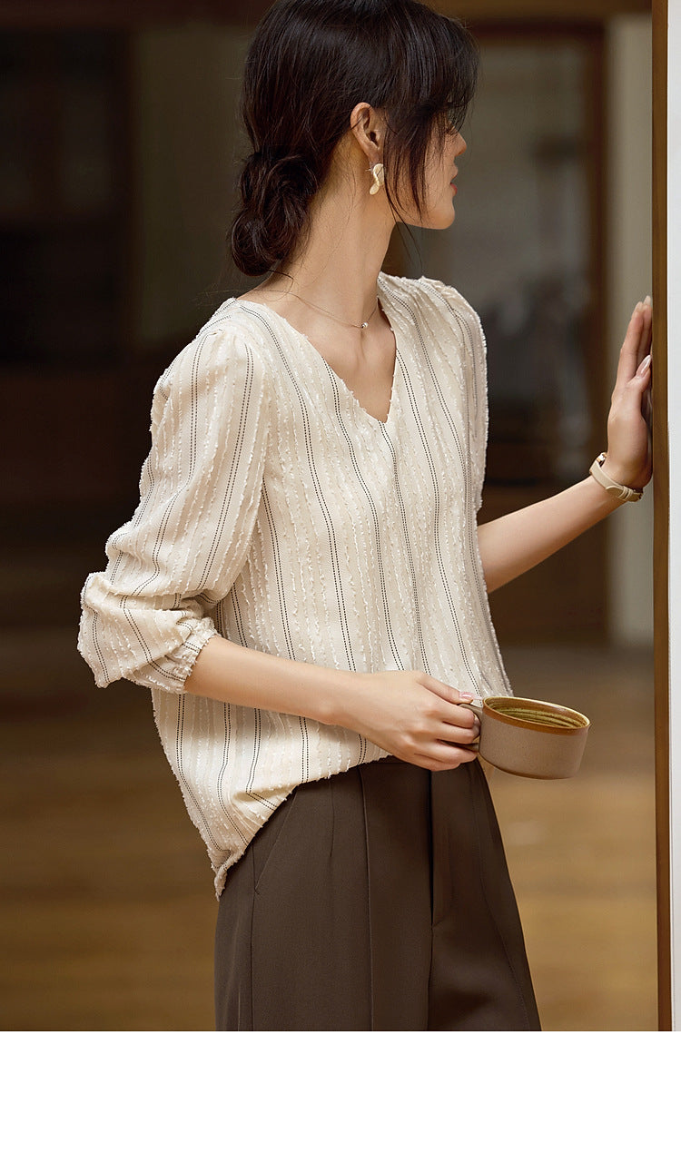 Elegant Textured Collar Shirt | Tajstylo