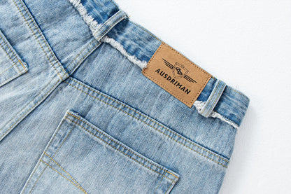 Distressed Loose Fit Straight Leg Jeans | Tajstylo