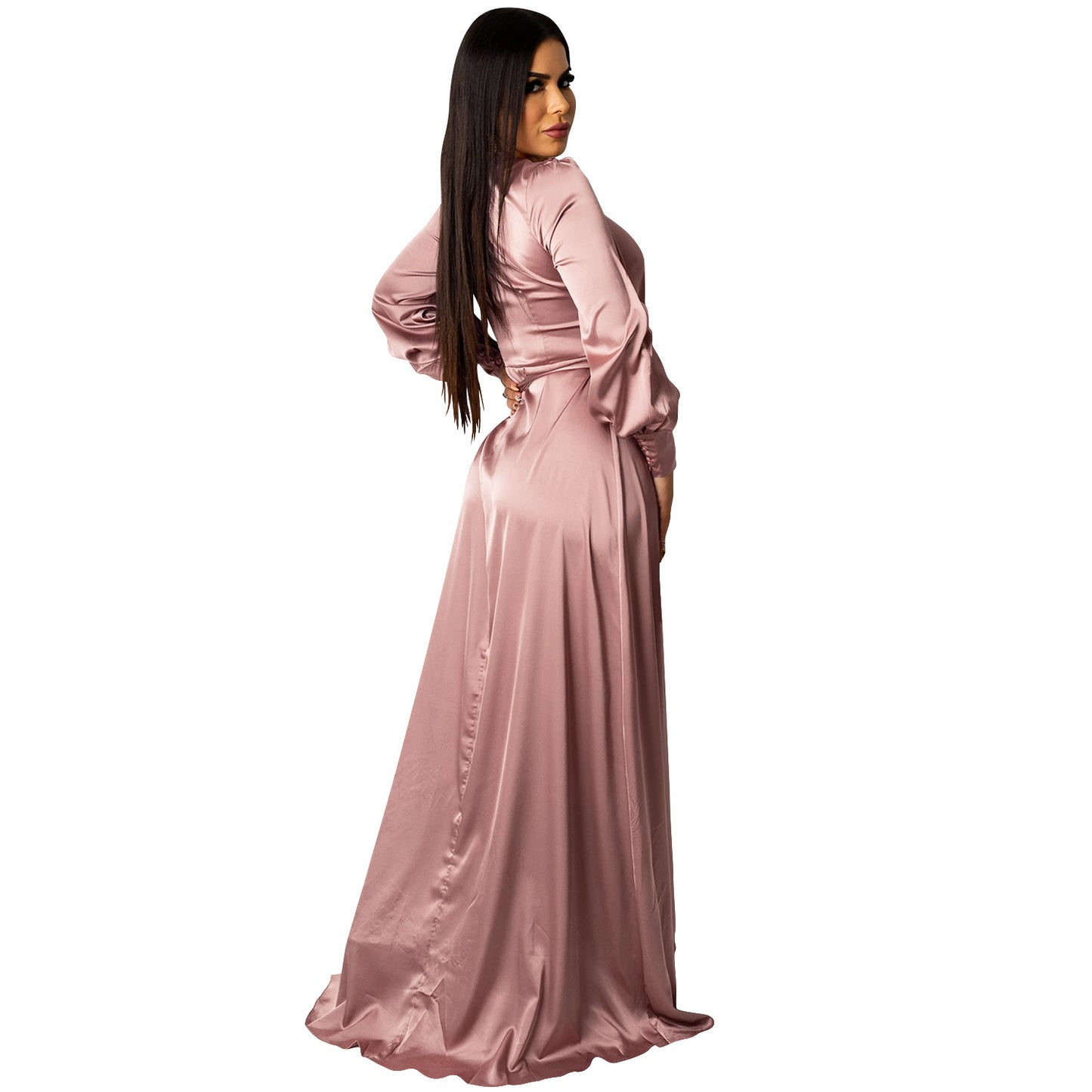 Deep V Neck Bandage Maxi Dress | Tajstylo