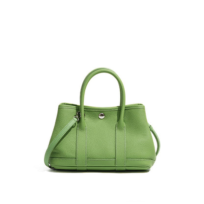 Women's Mini Genuine Cowhide Leather Handheld Crossbody Garden Bag – Model View | TajStylo