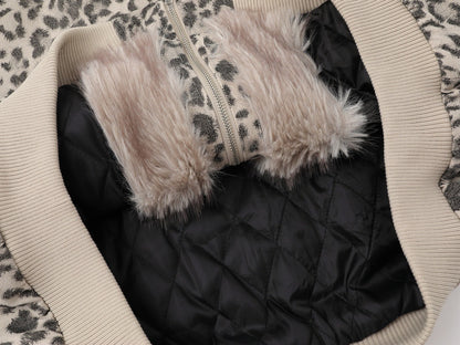 Leopard Print Hooded Cotton Jacket | Tajstylo