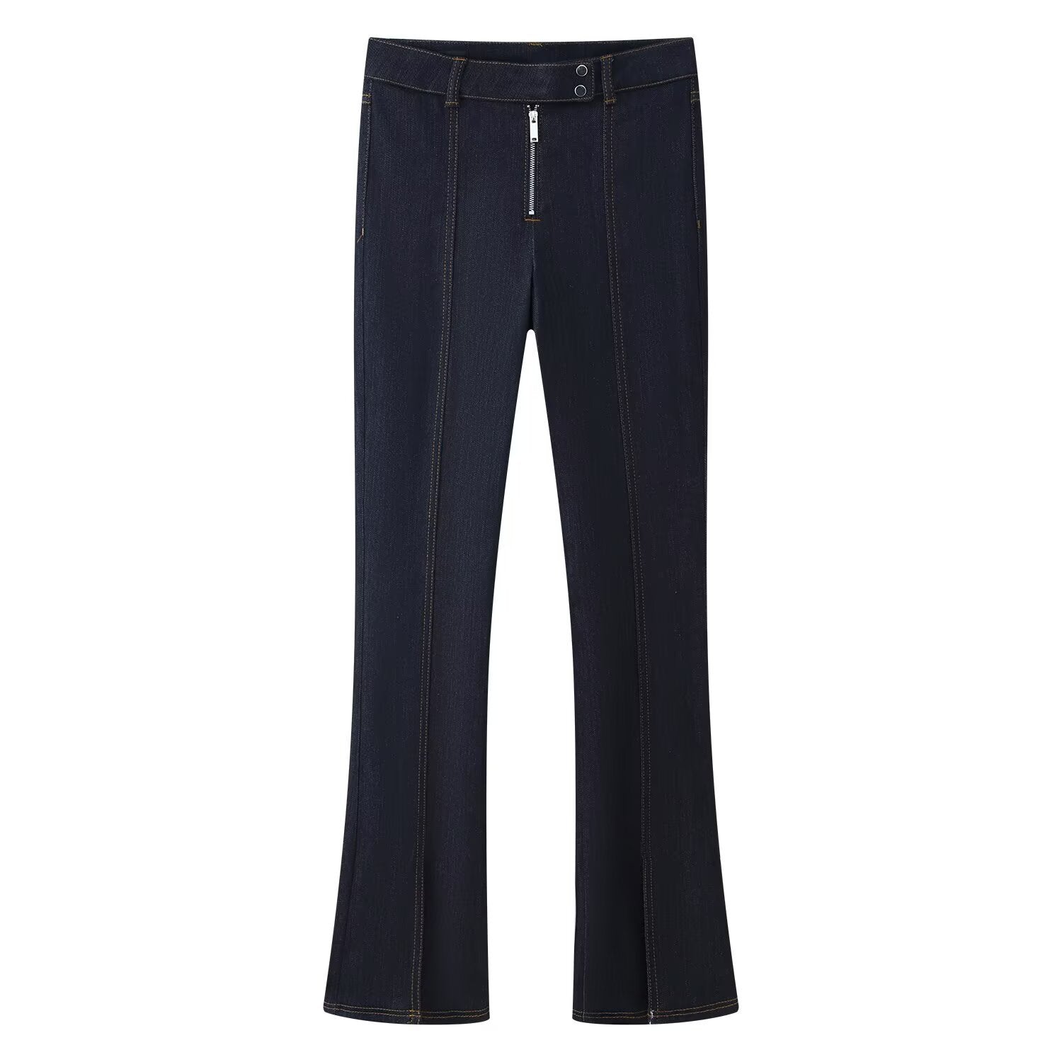 Woman wearing Denim Jacket and Pants Set in a casual setting