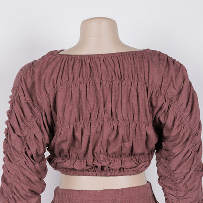 Flattering Two Piece Set with Crop Top and Flared Pants | Tajstylo