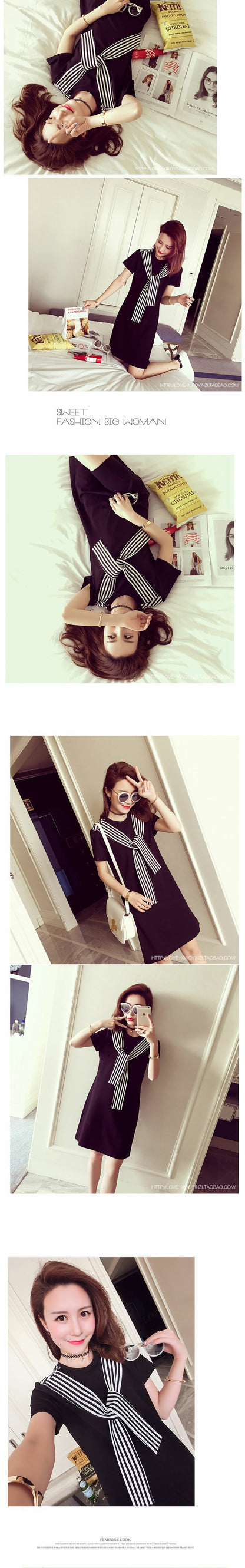 A-Line Midi Dress with Short Sleeves | Tajstylo