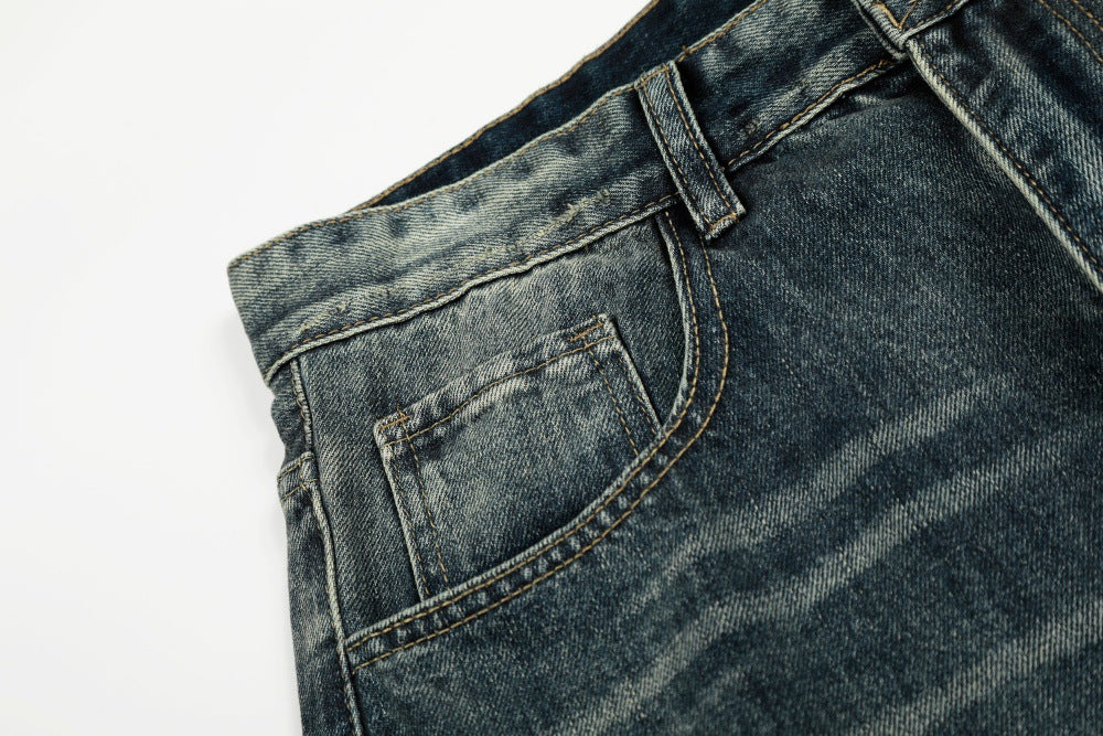 Denim Straight Leg Pants | Tajstylo