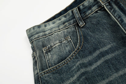 Denim Straight Leg Pants | Tajstylo