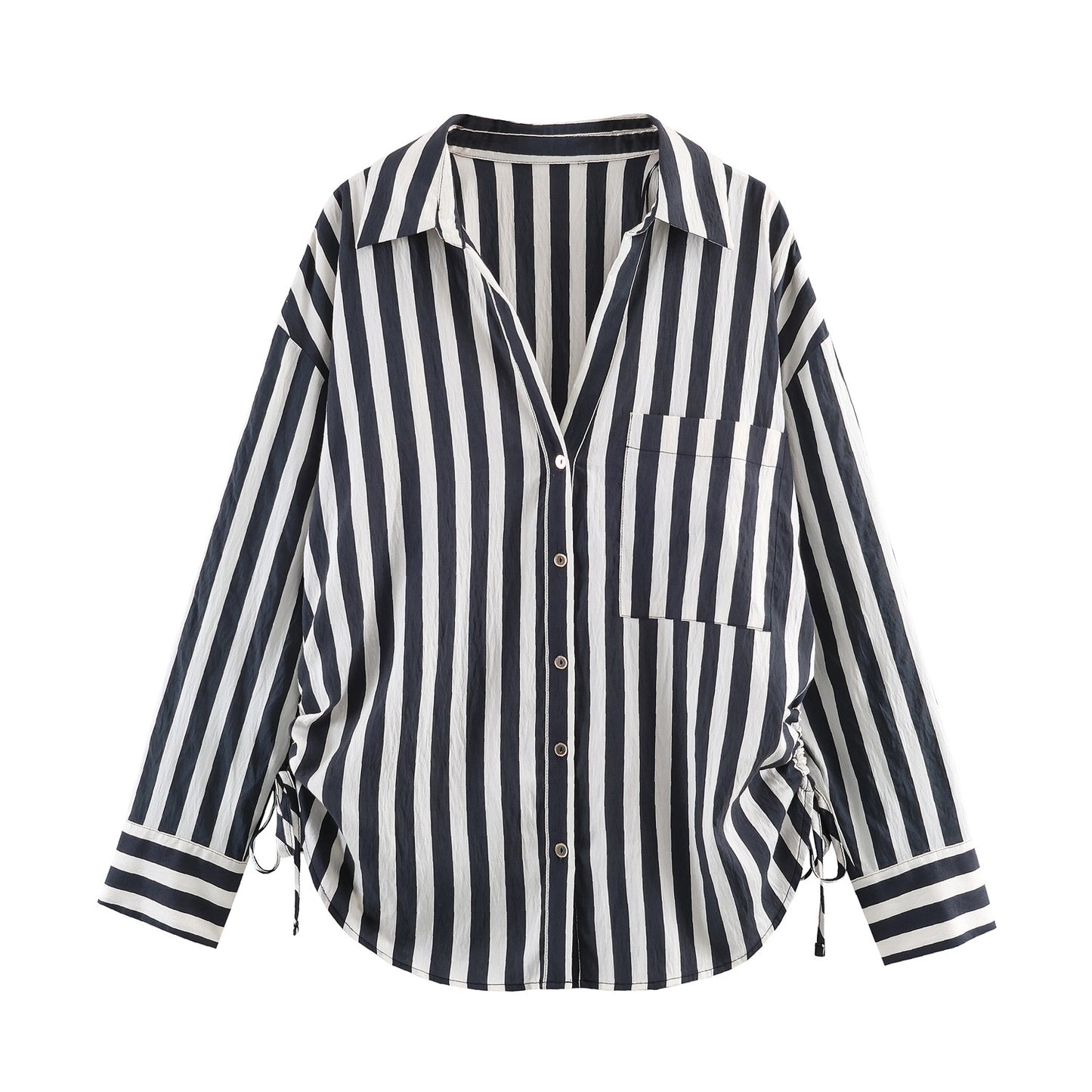 Lace Up Striped Shirt | Tajstylo