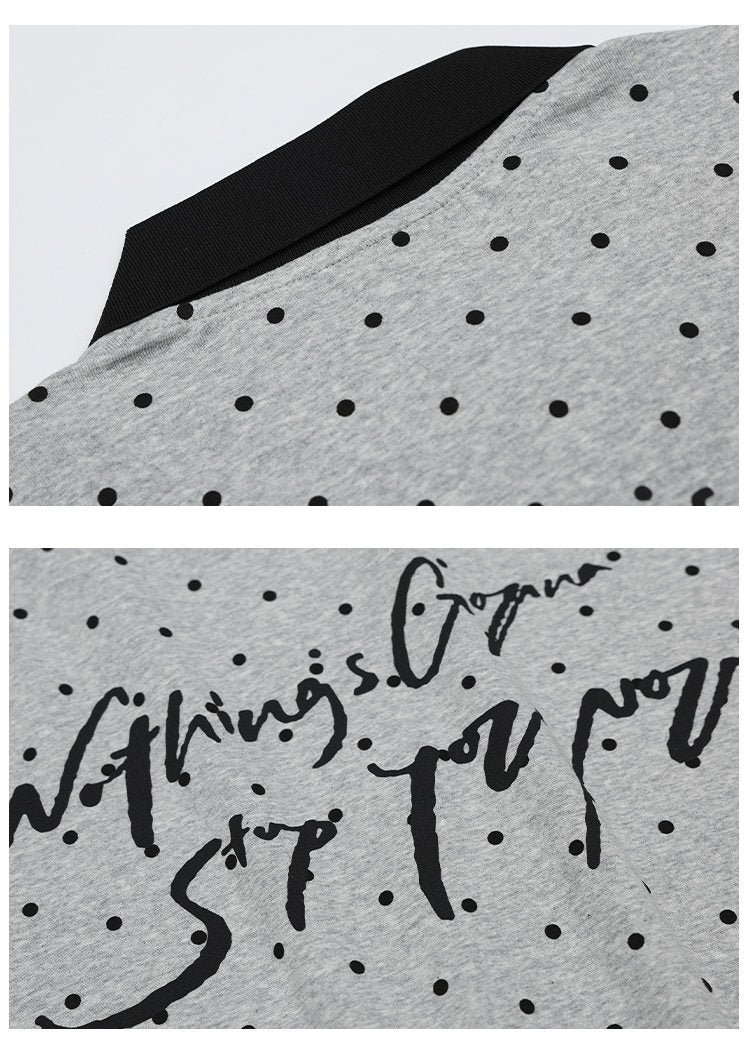 Polka Dot Color-Block Collar Sweater | Tajstylo