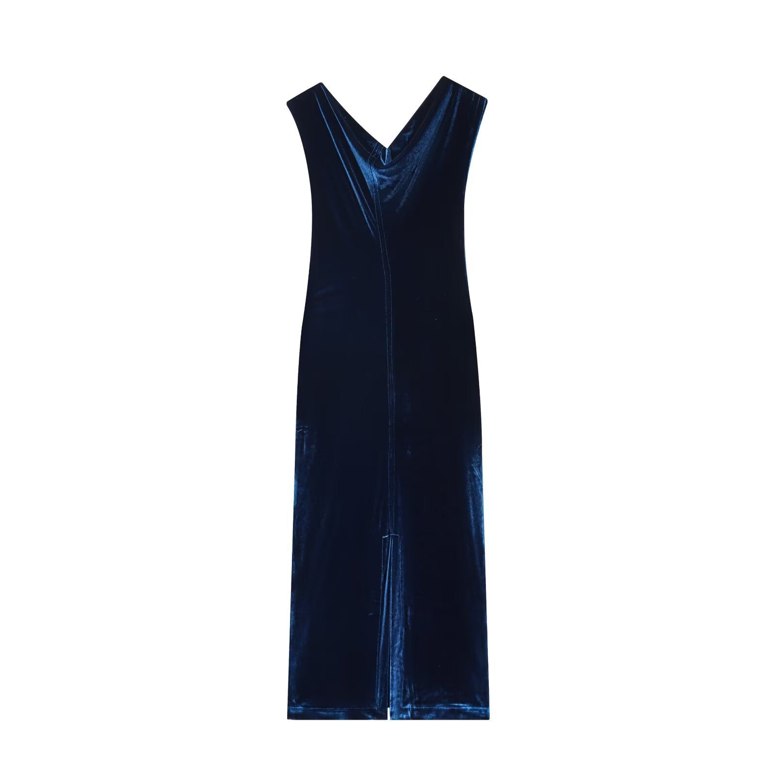 Woman wearing Waist Velvet Midi Dress in a stylish setting