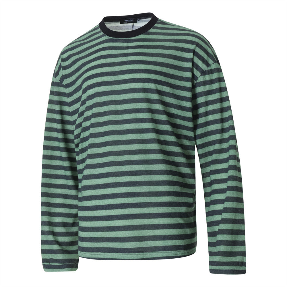 Loose Striped Round Neck Shirt | Tajstylo