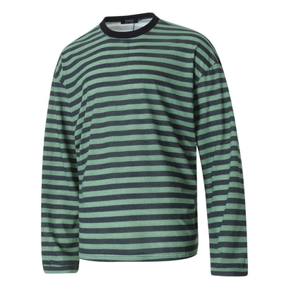 Loose Striped Round Neck Shirt | Tajstylo