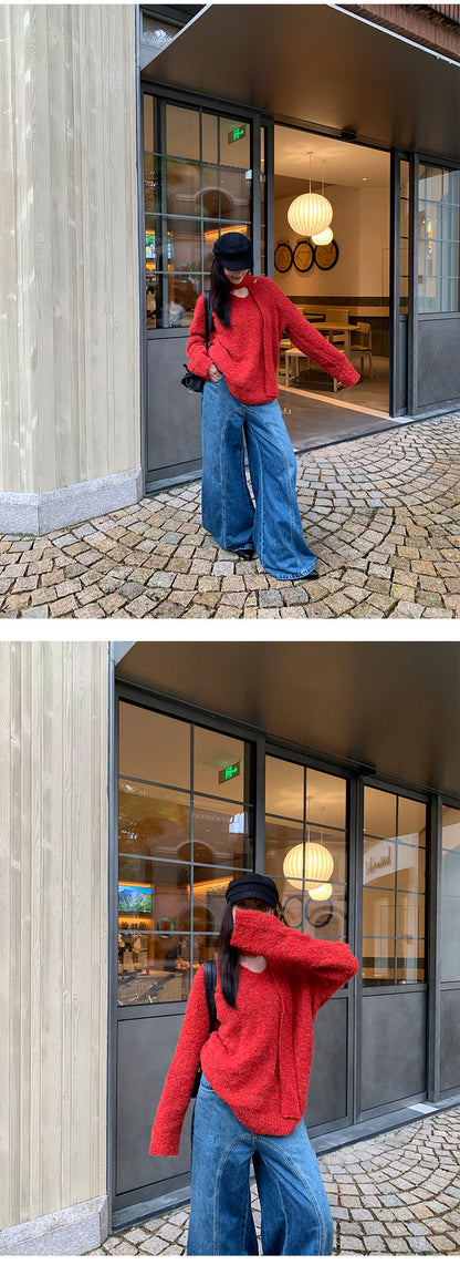 Retro Wide Leg Denim Pants | Tajstylo