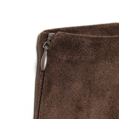 Asymmetric Suede Effect MIDI Skirt | Tajstylo