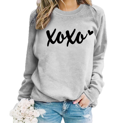 Woman wearing Round Neck Hoodie for Women in a casual outdoor setting