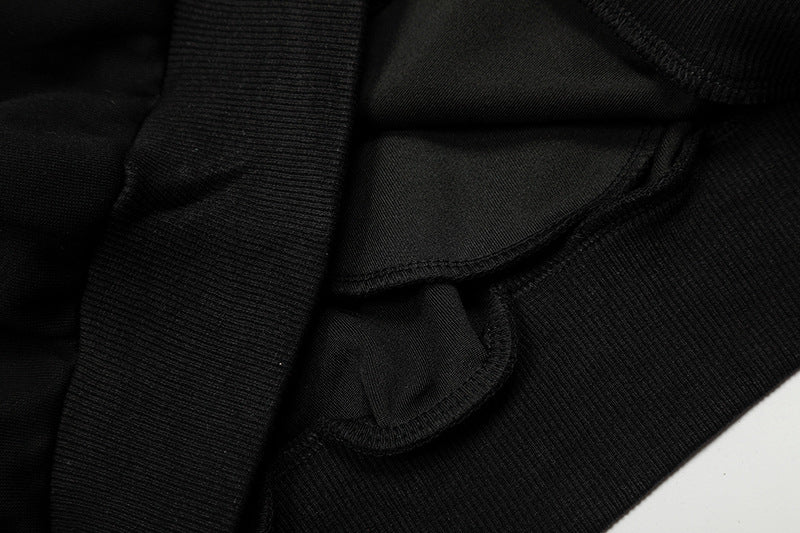 Lace Spliced Hooded Sweatshirt | Tajstylo
