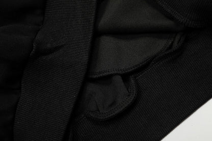 Lace Spliced Hooded Sweatshirt | Tajstylo
