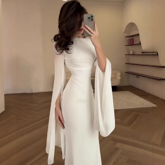 Chiffon Long Sleeve Maxi Dress | Tajstylo