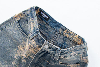 Street Style Washed Distressed Straight Leg Jeans | Tajstylo