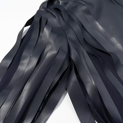 High Neck Long Sleeve Flowing Suede Jacket | Tajstylo