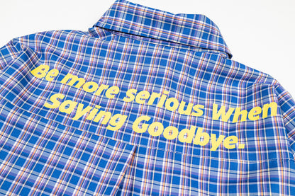 Embroidered Letter Plaid Shirt | Tajstylo