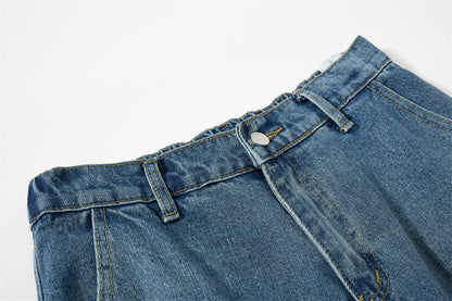 Women's Loose Fit Denim Workwear Pants | Tajstylo