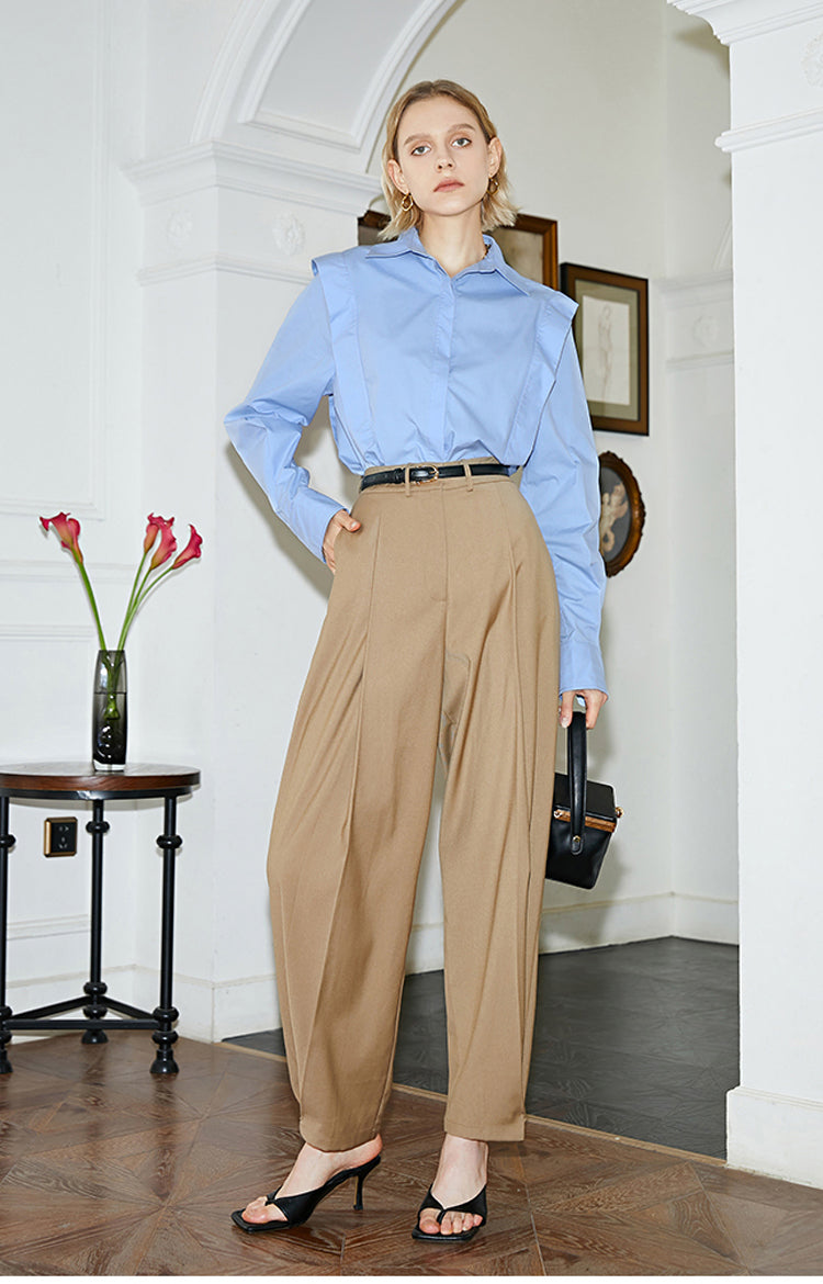 Elegant Long Sleeve Lapel Blouse | Tajstylo