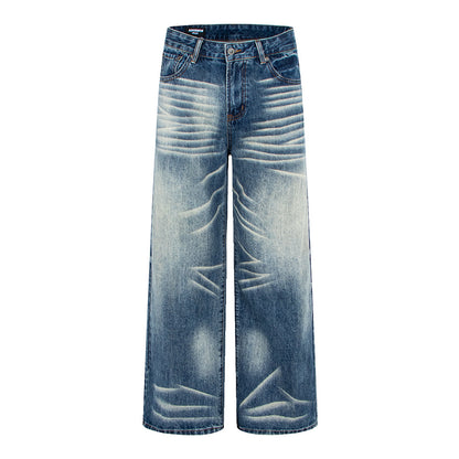 Woman wearing Vintage Washed Wide Leg Denim Pants in a casual setting