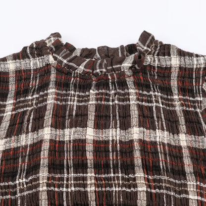 Long Sleeve Honeycomb Plaid Shirt | Tajstylo