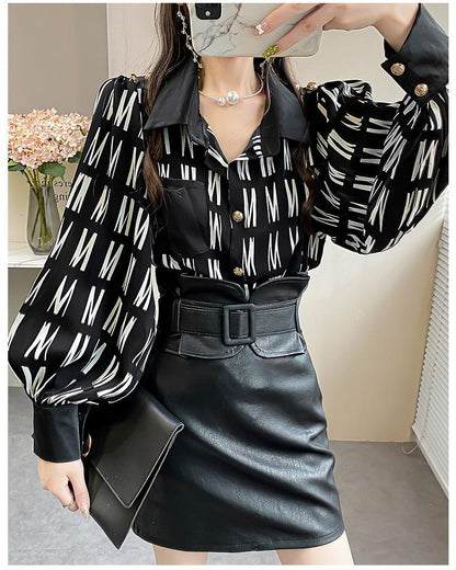 Office Lady Turn Down Collar Blouse | Tajstylo