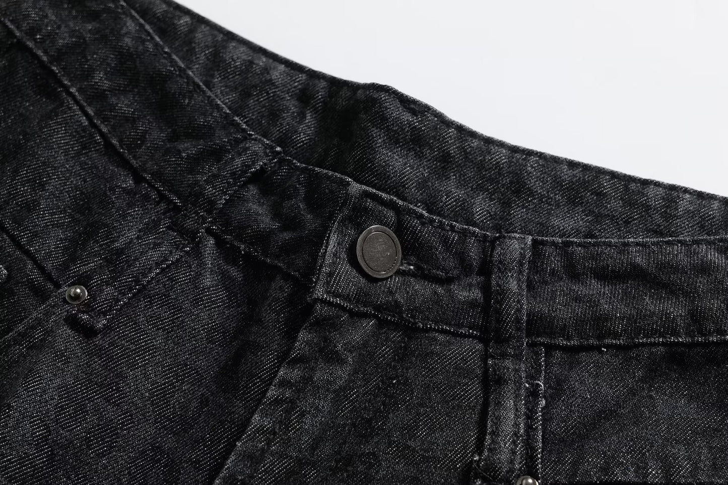 Dark Leopard Print Straight Leg Jeans | Tajstylo