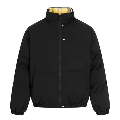 Double Sided Plaid Stand Collar Jacket | Tajstylo