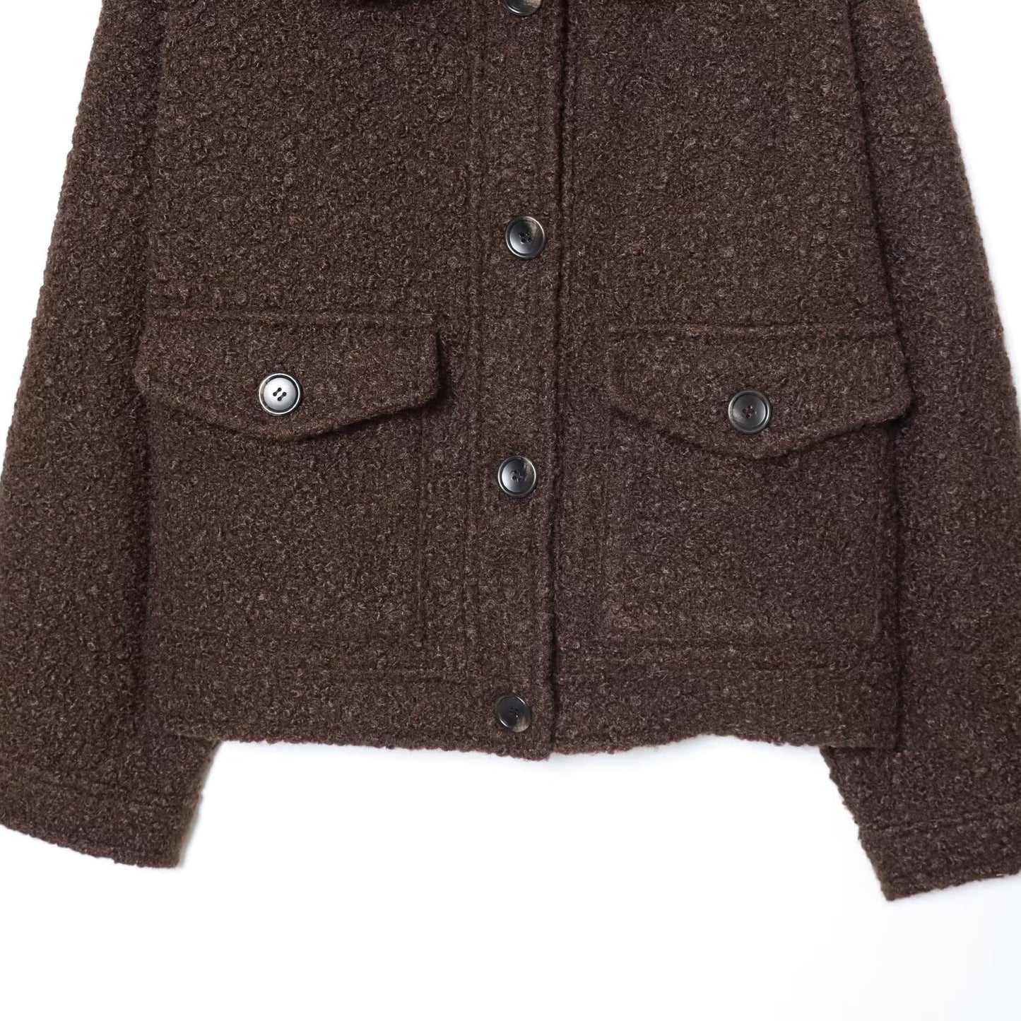 Hairy Collar Twill Coat | Tajstylo