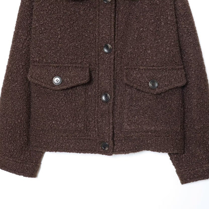 Hairy Collar Twill Coat | Tajstylo