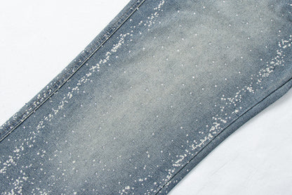 Starry Sky Painted Design Denim Pants | Tajstylo