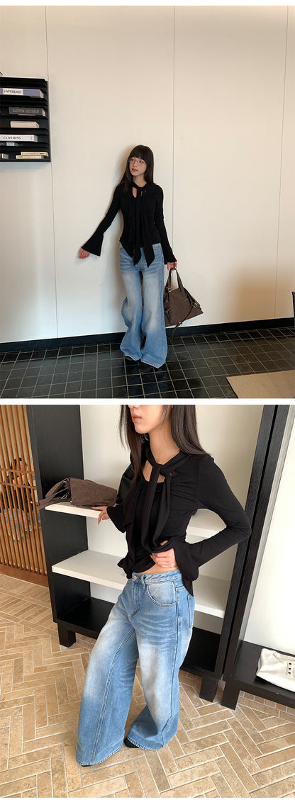 Fleece Lined Wide Leg Jeans | Tajstylo
