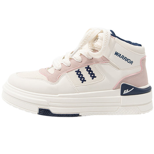 Women's Colour Block High-Cut Thick Sole Fleece-Lined Casual Shoes – Front View | TajStylo