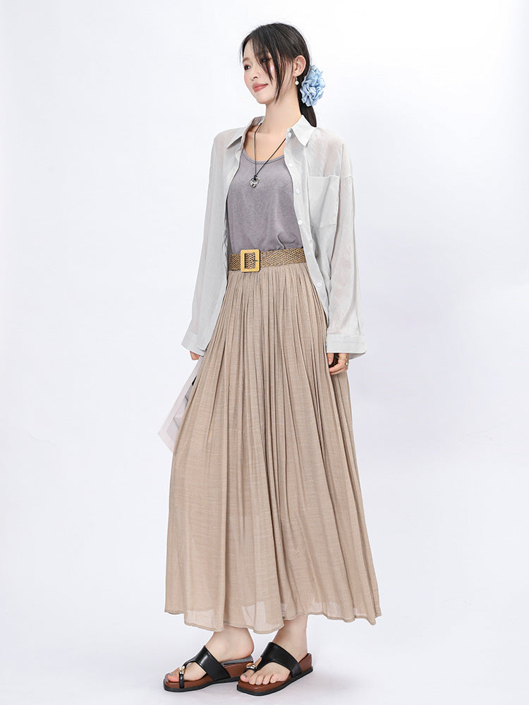 Solid Color A-Line Skirt | Tajstylo