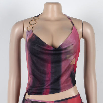 Flattering Mesh Printed Jumpsuit | Tajstylo