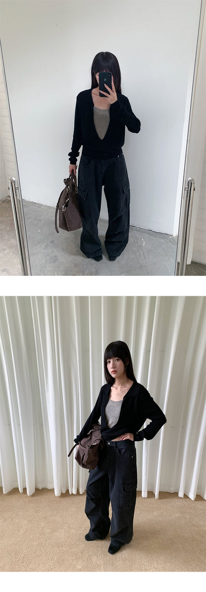 Street Style Cargo Denim Pants | Tajstylo