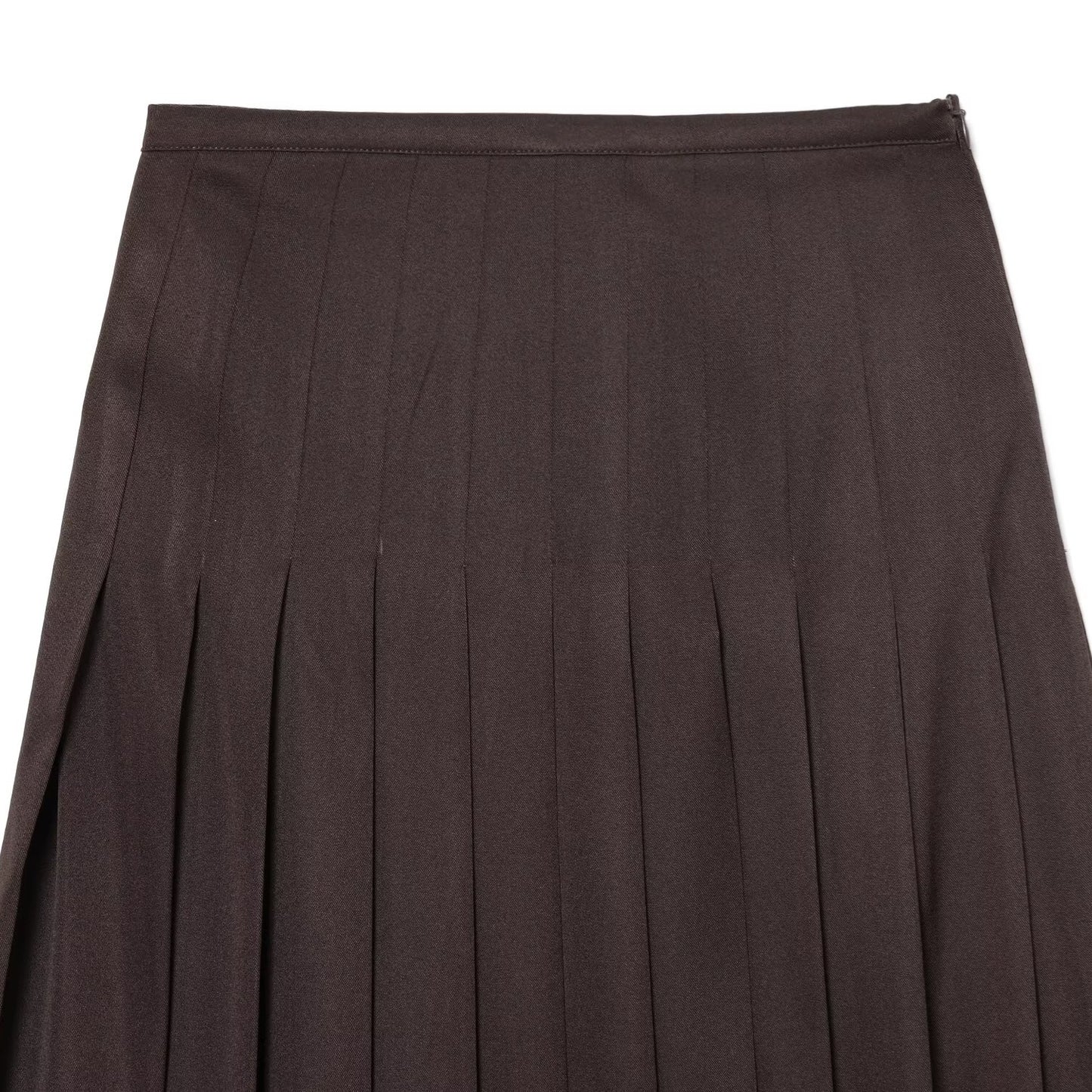 Woman wearing Wide Pleated Midi Skirt in an office setting