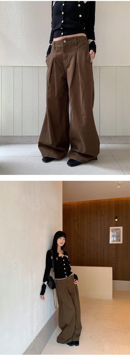 Pleated Wide Leg Jeans | Tajstylo