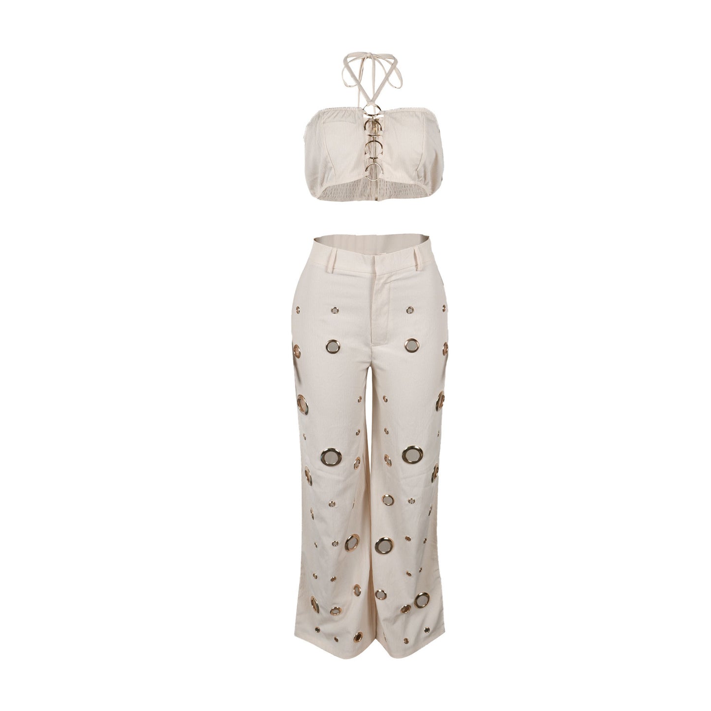 Flattering Ripped Fitted Two-Piece Nightclub Outfit | Tajstylo