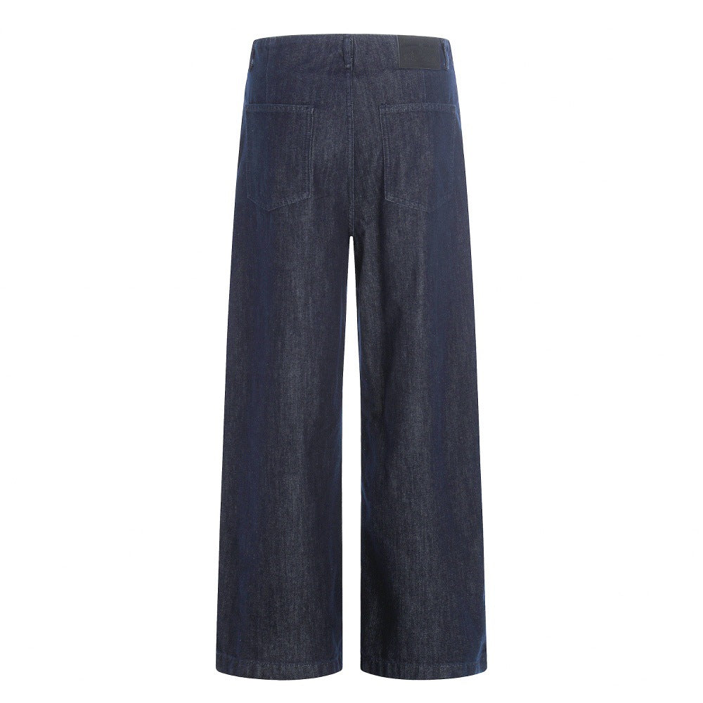 Wide Leg Denim Pants with Zipper Fly | Tajstylo