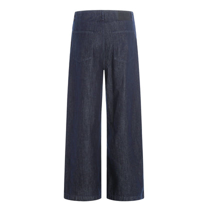 Wide Leg Denim Pants with Zipper Fly | Tajstylo