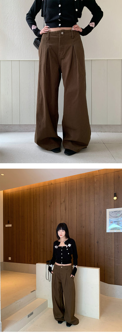 Pleated Wide Leg Jeans | Tajstylo