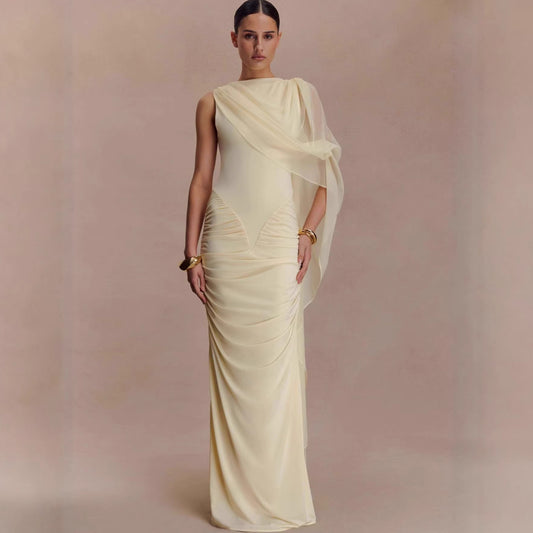 Elegant Retro Sleeveless Long Dress | Tajstylo