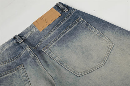 Color Blocked Teal Blue Denim Jeans | Tajstylo
