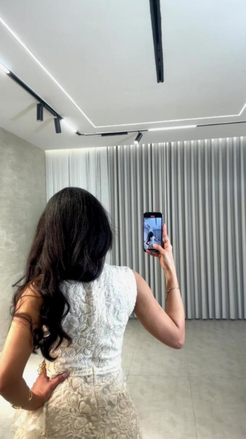 Asymmetric Jacquard Dress | Tajstylo