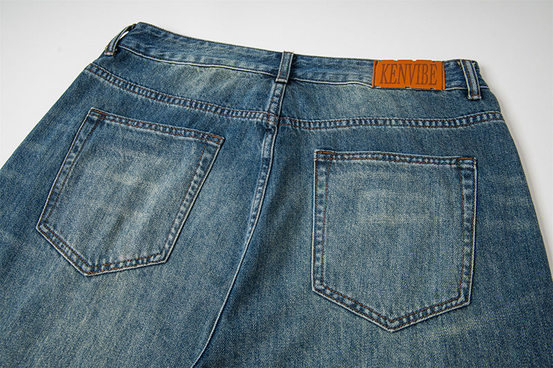 Edgy Square Stud Denim Pants | Tajstylo