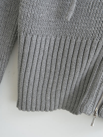 Zipper Hooded Cardigan Sweater | Tajstylo